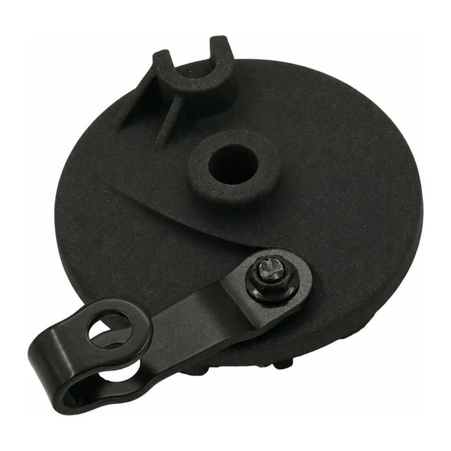 Drum brake backing plate, front, with clevis arm
